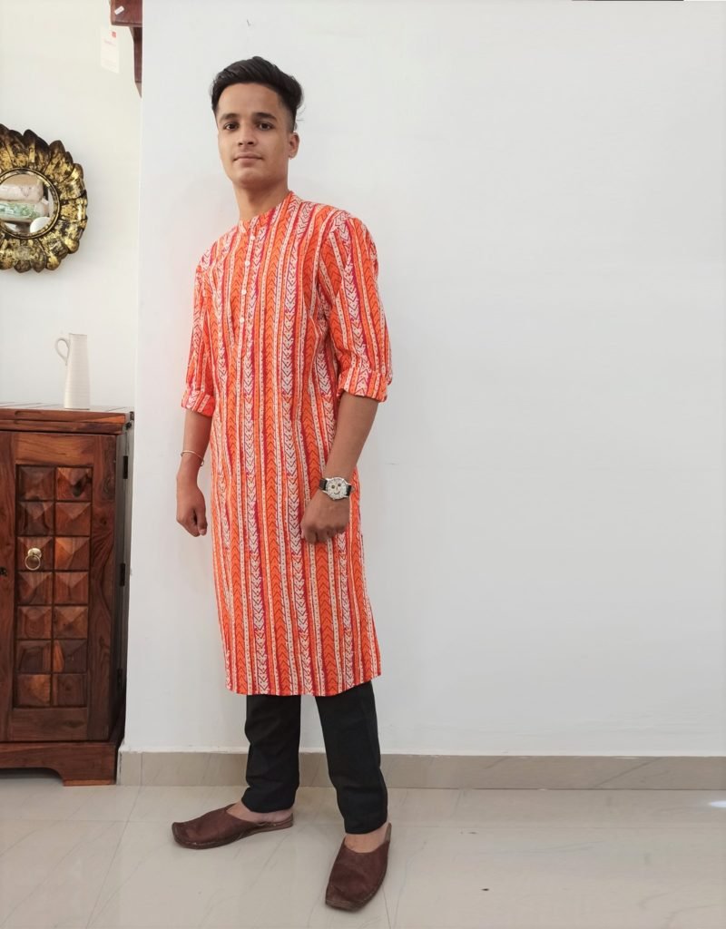 orangecottonkurtapriceindia_hindart