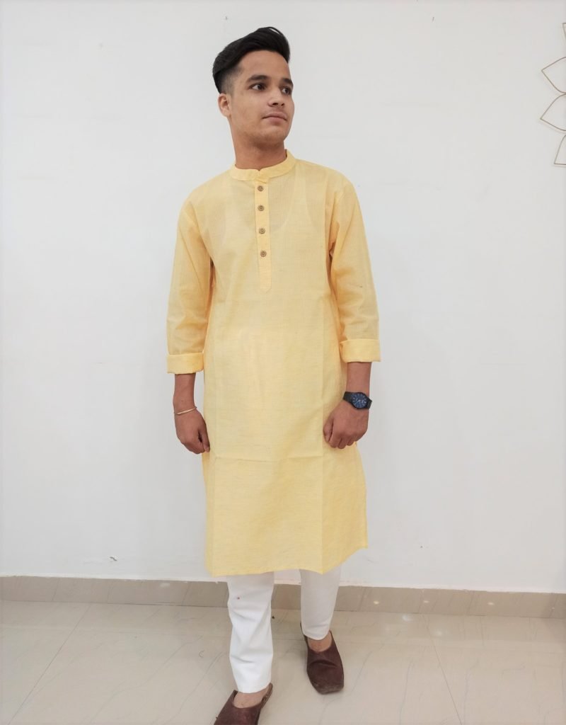 yellowcottonkurtapriceindia_hindart